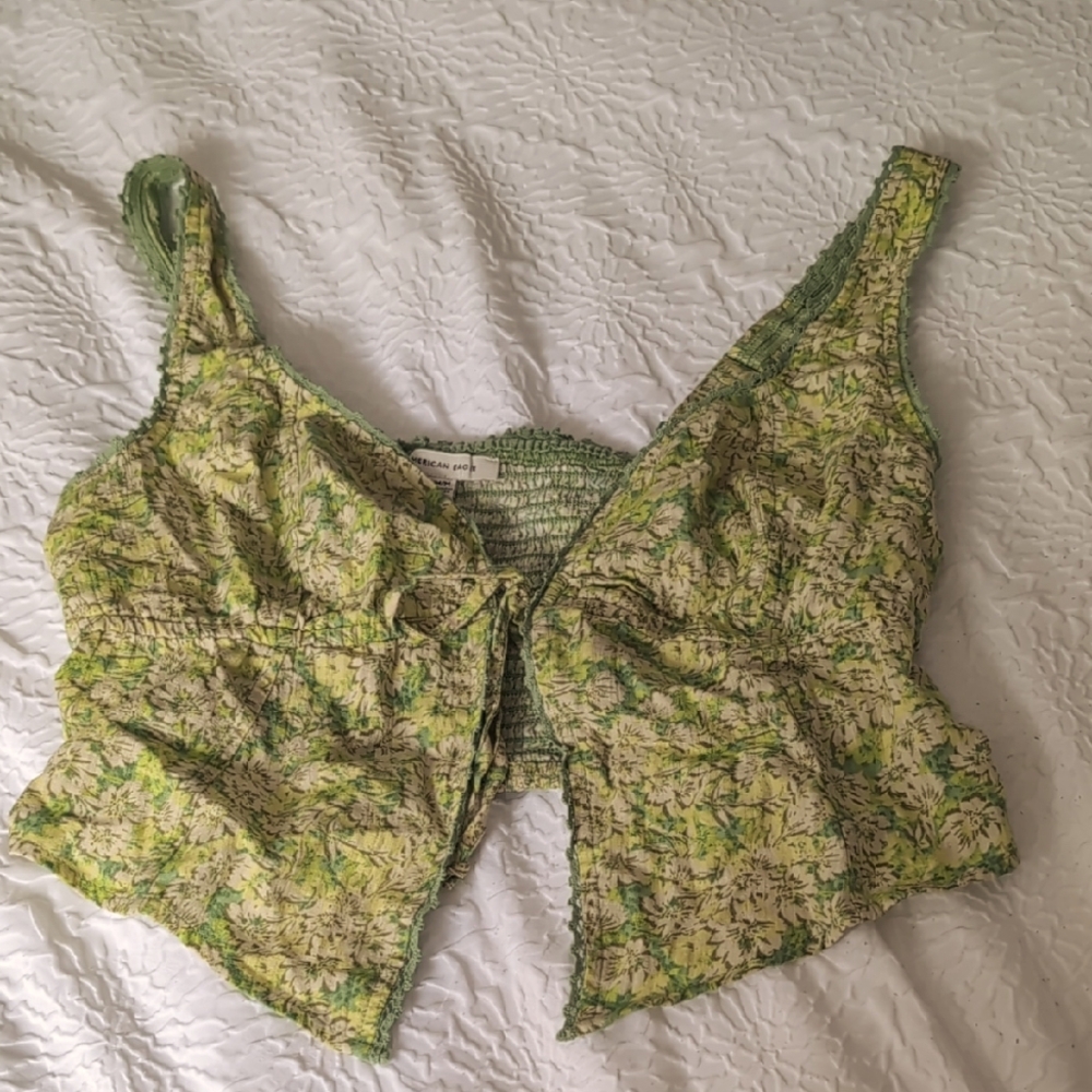 American Eagle Outfitters Green Floral Top
